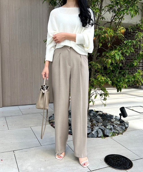 MODE ROBE（モードローブ）の「ドルマンサマーニット（ニット/セーター・レディース・ブラック/ベージュ/ブラウン/アイボリー/カーキ・FREE）」の11枚目の写真