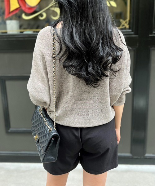 MODE ROBE（モードローブ）の「ドルマンサマーニット（ニット/セーター・レディース・ブラック/ベージュ/ブラウン/アイボリー/カーキ・FREE）」の20枚目の写真