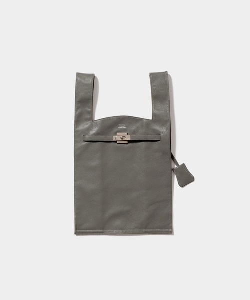 large market bag in shrink leather（ハンドバッグ