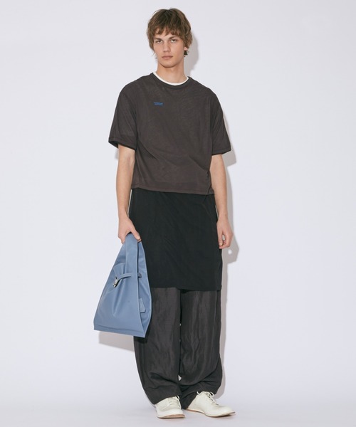 beautiful people（ビューティフルピープル）の「large market bag in shrink leather（ハンドバッグ・レディース・グレイッシュブルー/キャメル/ブラック/グレイッシュベージュ/アイボリー/グレー/ネイビー/オレンジ・FREE）」の12枚目の写真