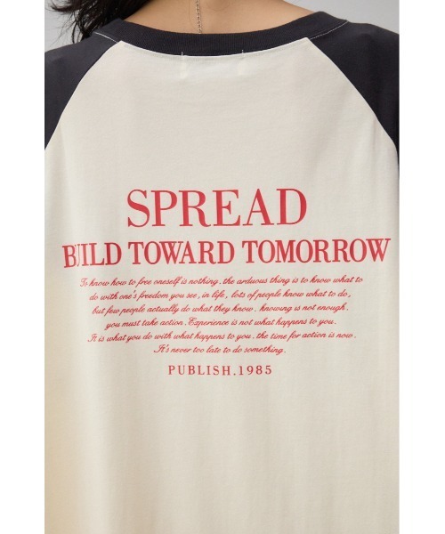 AZUL by moussy(アズールバイマウジー)の「ラグランTシャツワンピース(ワンピース・レディース・ホワイト/ブラック・FREE)」の10枚目の写真