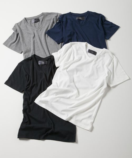 wjk（ダヴルジェイケイ）の「wjk/ダブルジェイケイ/New Basic V-Neck Tee （Tシャツ/カットソー・メンズ・ブラック/ネイビー/ホワイト/グレー・SMALL/LARGE/MEDIUM/X-LARGE）」の7枚目の写真