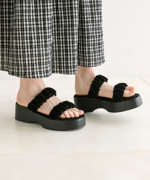 OLIVE des OLIVE（オリーブデオリーブ）の「クシュクシュサンダル（サンダル・レディース・ブラック/アイボリー/シルバー・SMALL/MEDIUM/LARGE）」の18枚目の写真