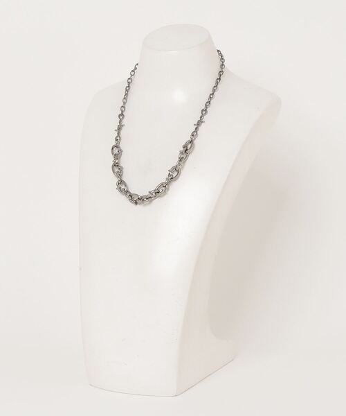 Figments（フィグメンツ）の「ハーフワイヤーチェーンネックレス（ネックレス・レディース・ブラック・FREE）」の4枚目の写真