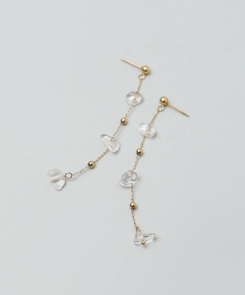 ieLS(イエルズ)の「金属アレルギー対応「ieLS」ステンレス 天然石ロングピアス(ピアス(両耳用)・レディース・ブルー/クリア・ONE SIZE)」の1枚目の写真