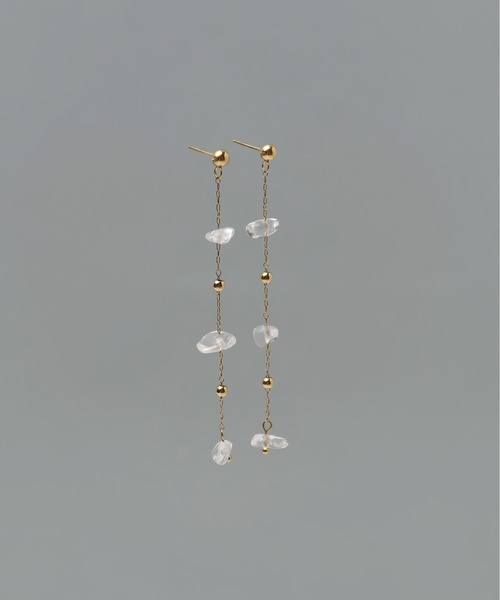 ieLS(イエルズ)の「金属アレルギー対応「ieLS」ステンレス 天然石ロングピアス(ピアス(両耳用)・レディース・ブルー/クリア・ONE SIZE)」の4枚目の写真