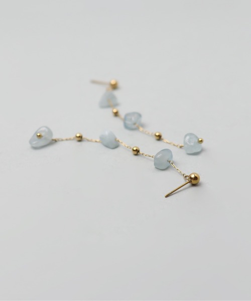 ieLS(イエルズ)の「金属アレルギー対応「ieLS」ステンレス 天然石ロングピアス(ピアス(両耳用)・レディース・ブルー/クリア・ONE SIZE)」の8枚目の写真