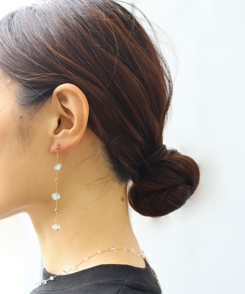 ieLS(イエルズ)の「金属アレルギー対応「ieLS」ステンレス 天然石ロングピアス(ピアス(両耳用)・レディース・ブルー/クリア・ONE SIZE)」の10枚目の写真
