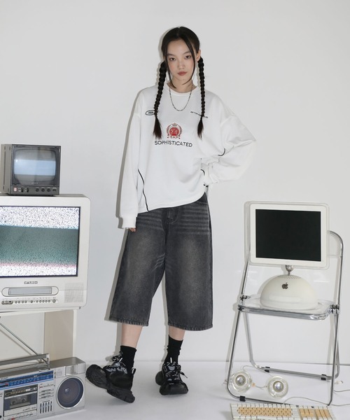 【SET-UP着用可能】オーバーサイズドローコードゲームスウェット ゲームシャツ サッカーシャツ ユニフォームTシャツ 裏毛360gヘビーウエイト 長袖（スウェット）｜MSG（エムエスジー）