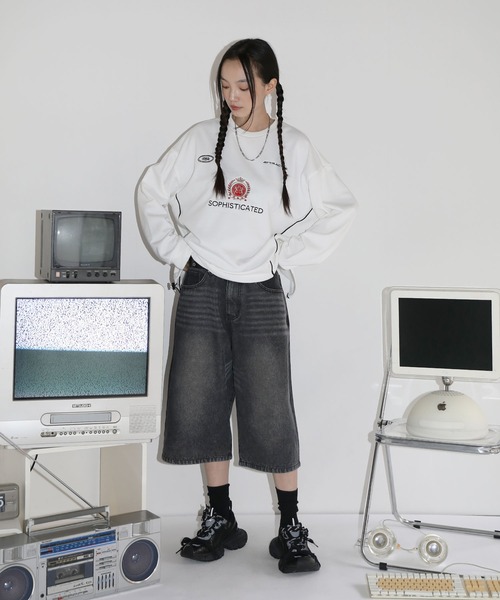 【SET-UP着用可能】オーバーサイズドローコードゲームスウェット ゲームシャツ サッカーシャツ ユニフォームTシャツ 裏毛360gヘビーウエイト 長袖（スウェット）｜MSG（エムエスジー）