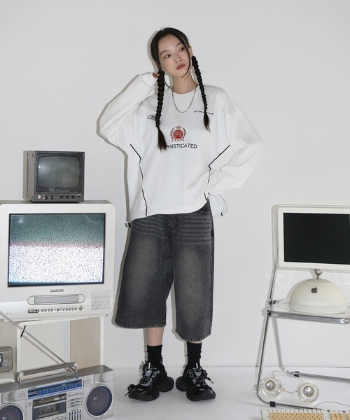 【SET-UP着用可能】オーバーサイズドローコードゲームスウェット ゲームシャツ サッカーシャツ ユニフォームTシャツ 裏毛360gヘビーウエイト 長袖（スウェット）｜MSG（エムエスジー）