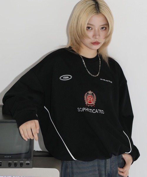 【SET-UP着用可能】オーバーサイズドローコードゲームスウェット ゲームシャツ サッカーシャツ ユニフォームTシャツ 裏毛360gヘビーウエイト 長袖（スウェット）｜MSG（エムエスジー）