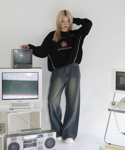 【SET-UP着用可能】オーバーサイズドローコードゲームスウェット ゲームシャツ サッカーシャツ ユニフォームTシャツ 裏毛360gヘビーウエイト 長袖（スウェット）｜MSG（エムエスジー）