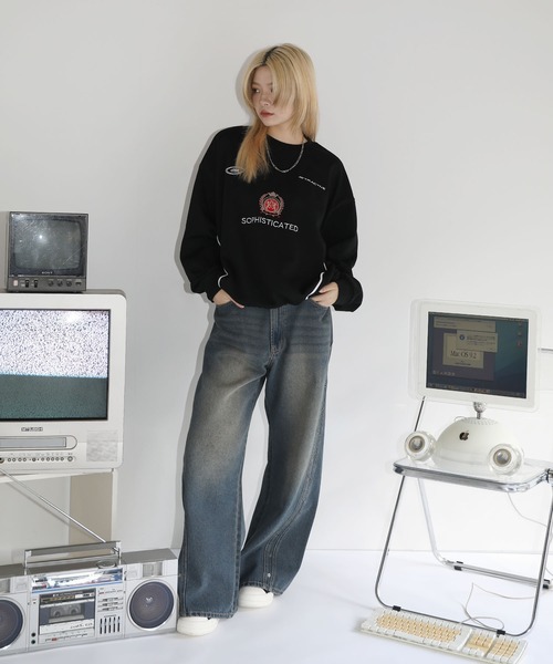 【SET-UP着用可能】オーバーサイズドローコードゲームスウェット ゲームシャツ サッカーシャツ ユニフォームTシャツ 裏毛360gヘビーウエイト 長袖（スウェット）｜MSG（エムエスジー）