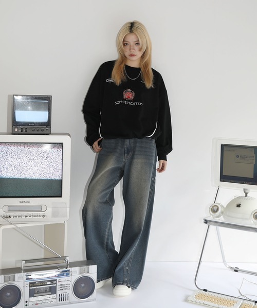 【SET-UP着用可能】オーバーサイズドローコードゲームスウェット ゲームシャツ サッカーシャツ ユニフォームTシャツ 裏毛360gヘビーウエイト 長袖（スウェット）｜MSG（エムエスジー）