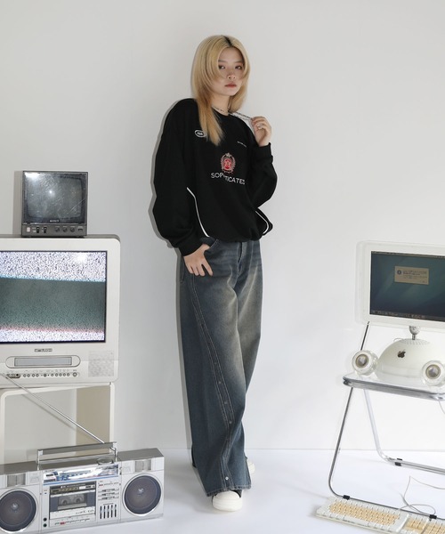 【SET-UP着用可能】オーバーサイズドローコードゲームスウェット ゲームシャツ サッカーシャツ ユニフォームTシャツ 裏毛360gヘビーウエイト 長袖（スウェット）｜MSG（エムエスジー）