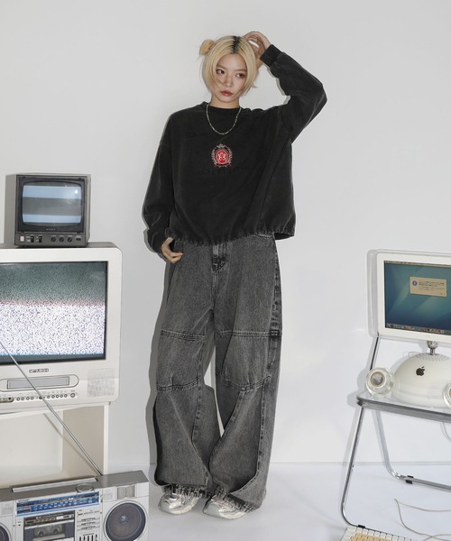 【SET-UP着用可能】オーバーサイズドローコードゲームスウェット ゲームシャツ サッカーシャツ ユニフォームTシャツ 裏毛360gヘビーウエイト 長袖（スウェット）｜MSG（エムエスジー）