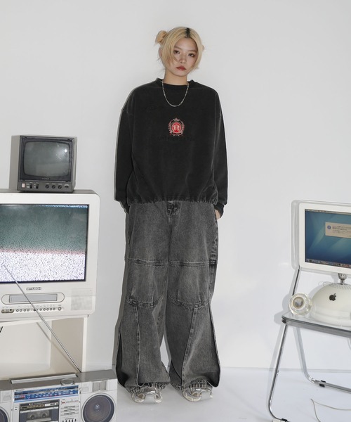 【SET-UP着用可能】オーバーサイズドローコードゲームスウェット ゲームシャツ サッカーシャツ ユニフォームTシャツ 裏毛360gヘビーウエイト 長袖（スウェット）｜MSG（エムエスジー）