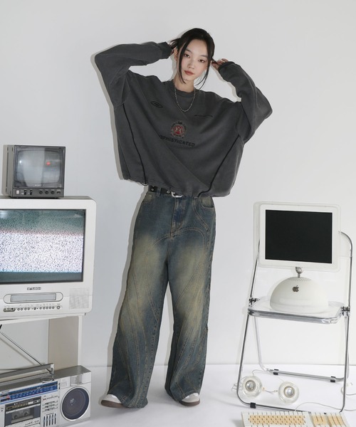 【SET-UP着用可能】オーバーサイズドローコードゲームスウェット ゲームシャツ サッカーシャツ ユニフォームTシャツ 裏毛360gヘビーウエイト 長袖（スウェット）｜MSG（エムエスジー）