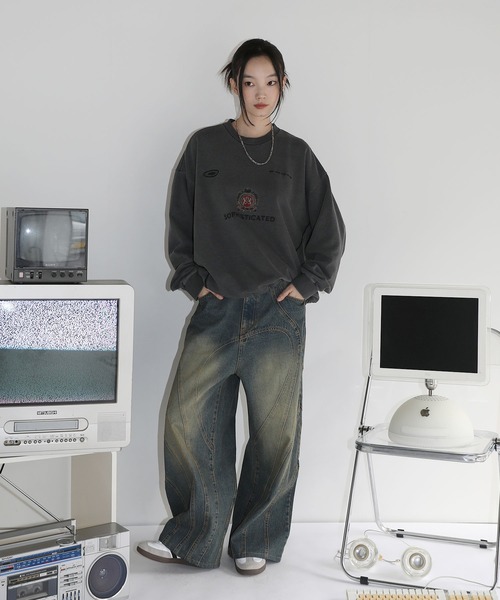 【SET-UP着用可能】オーバーサイズドローコードゲームスウェット ゲームシャツ サッカーシャツ ユニフォームTシャツ 裏毛360gヘビーウエイト 長袖（スウェット）｜MSG（エムエスジー）