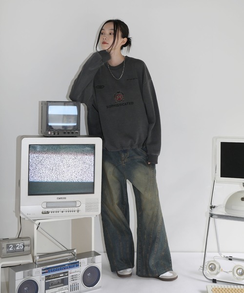 【SET-UP着用可能】オーバーサイズドローコードゲームスウェット ゲームシャツ サッカーシャツ ユニフォームTシャツ 裏毛360gヘビーウエイト 長袖（スウェット）｜MSG（エムエスジー）