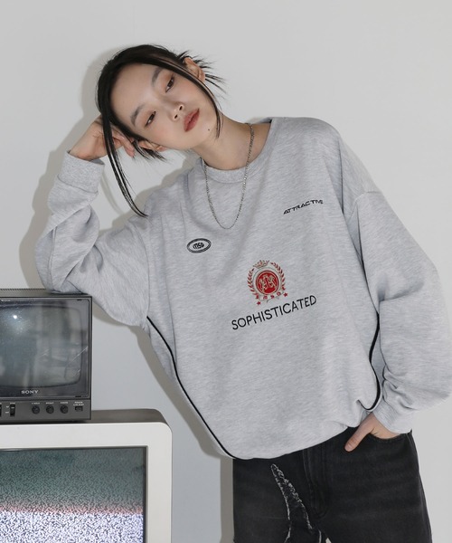 【SET-UP着用可能】オーバーサイズドローコードゲームスウェット ゲームシャツ サッカーシャツ ユニフォームTシャツ 裏毛360gヘビーウエイト 長袖（スウェット）｜MSG（エムエスジー）