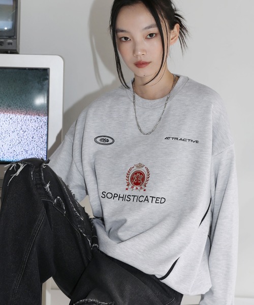 【SET-UP着用可能】オーバーサイズドローコードゲームスウェット ゲームシャツ サッカーシャツ ユニフォームTシャツ 裏毛360gヘビーウエイト 長袖（スウェット）｜MSG（エムエスジー）