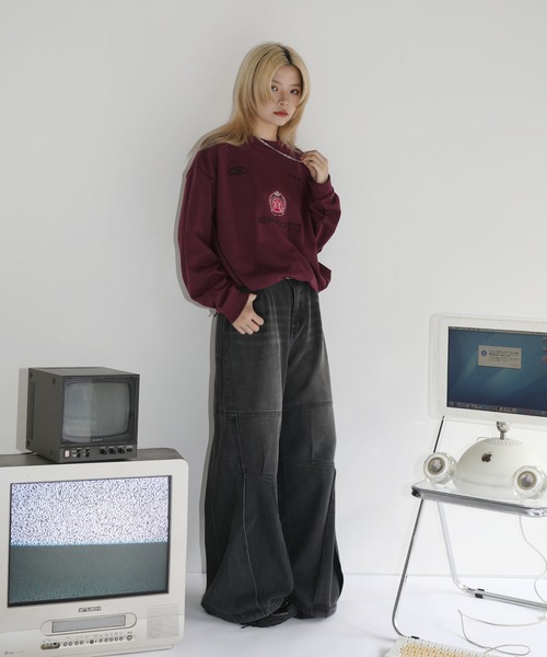 【SET-UP着用可能】オーバーサイズドローコードゲームスウェット ゲームシャツ サッカーシャツ ユニフォームTシャツ 裏毛360gヘビーウエイト 長袖（スウェット）｜MSG（エムエスジー）