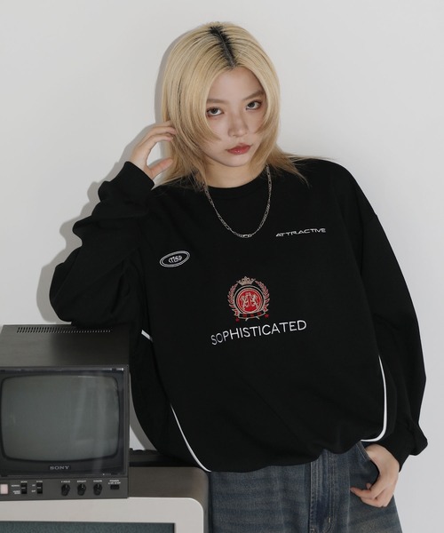 【SET-UP着用可能】オーバーサイズドローコードゲームスウェット ゲームシャツ サッカーシャツ ユニフォームTシャツ 裏毛360gヘビーウエイト 長袖（スウェット）｜MSG（エムエスジー）