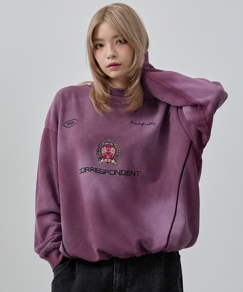 【オーバーサイズ】海外ラグビーゲームシャツ SET-UP着用可能】オーバーサイズドローコードゲームスウェット