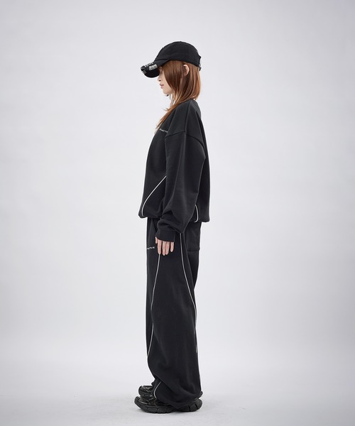 MSG（エムエスジー）の「【SET-UP着用可能】オーバーサイズドローコードゲームスウェット ゲームシャツ サッカーシャツ ユニフォームTシャツ ヘビーウエイト 長袖（スウェット・メンズ・ブラック/アッシュ/ホワイト/ワイン/チャコール/ブラウン系/ブラック系/ブラック系1/ブラウン/ブラック系2/グレー/イエロー系/レッド系/杢グレー・S/M/L/XL）」の17枚目の写真