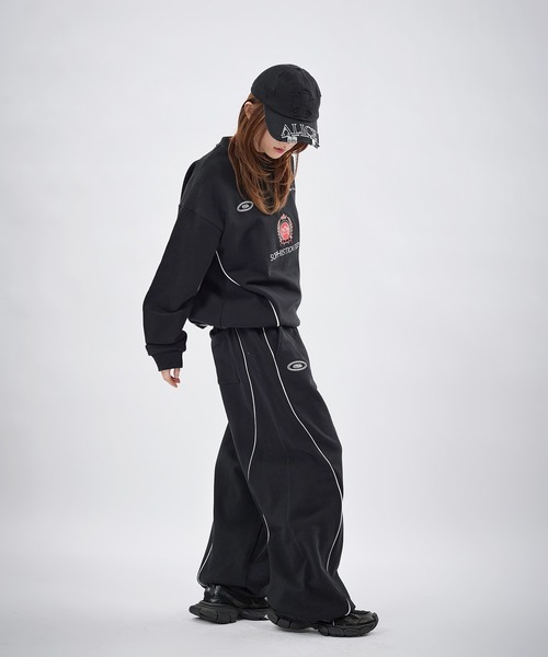 MSG（エムエスジー）の「【SET-UP着用可能】オーバーサイズドローコードゲームスウェット ゲームシャツ サッカーシャツ ユニフォームTシャツ ヘビーウエイト 長袖（スウェット・メンズ・ブラック/アッシュ/ホワイト/ワイン/チャコール/ブラウン系/ブラック系/ブラック系1/ブラウン/ブラック系2/グレー/イエロー系/レッド系/杢グレー・S/M/L/XL）」の19枚目の写真