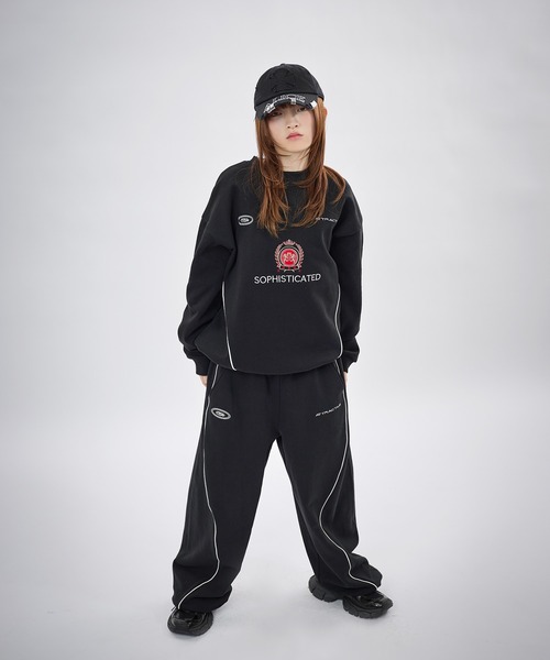 MSG（エムエスジー）の「【SET-UP着用可能】オーバーサイズドローコードゲームスウェット ゲームシャツ サッカーシャツ ユニフォームTシャツ ヘビーウエイト 長袖（スウェット・メンズ・ブラック/アッシュ/ホワイト/ワイン/チャコール/ブラウン系/ブラック系/ブラック系1/ブラウン/ブラック系2/グレー/イエロー系/レッド系/杢グレー・S/M/L/XL）」の20枚目の写真