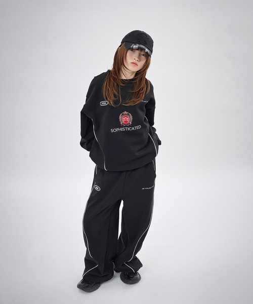 MSG（エムエスジー）の「【SET-UP着用可能】オーバーサイズドローコードゲームスウェット ゲームシャツ サッカーシャツ ユニフォームTシャツ ヘビーウエイト 長袖（スウェット・メンズ・ブラック/アッシュ/ホワイト/ワイン/チャコール/ブラウン系/ブラック系/ブラック系1/ブラウン/ブラック系2/グレー/イエロー系/レッド系/杢グレー・S/M/L/XL）」の21枚目の写真