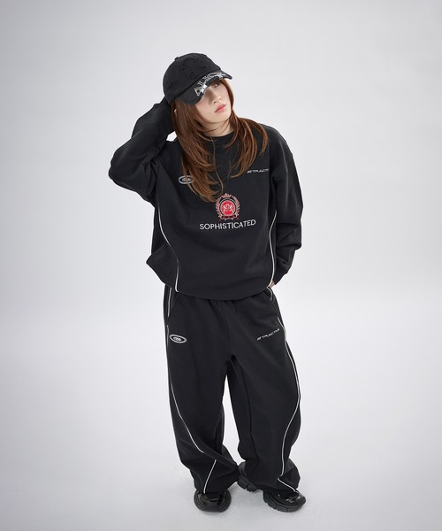 MSG（エムエスジー）の「【SET-UP着用可能】オーバーサイズドローコードゲームスウェット ゲームシャツ サッカーシャツ ユニフォームTシャツ ヘビーウエイト 長袖（スウェット・メンズ・ブラック/アッシュ/ホワイト/ワイン/チャコール/ブラウン系/ブラック系/ブラック系1/ブラウン/ブラック系2/グレー/イエロー系/レッド系/杢グレー・S/M/L/XL）」の22枚目の写真