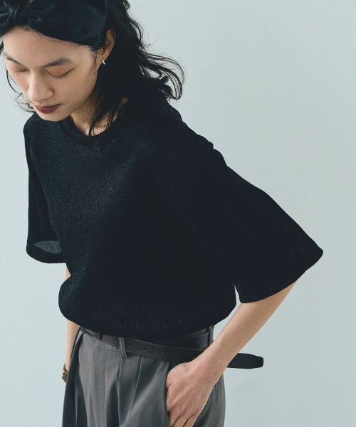 marjour(マージュール)の「GLITTER TEE(Tシャツ/カットソー・レディース・ブラック/シルバー・M)」の2枚目の写真