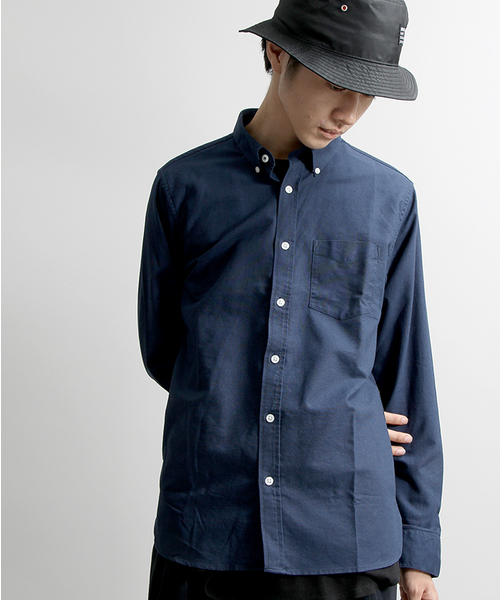 WEGO（ウィゴー）の「WEGO/スタンダードオックスボタンダウンシャツ（シャツ/ブラウス・メンズ・その他1/ホワイト/その他2/ネイビー・LARGE/MEDIUM）」の2枚目の写真