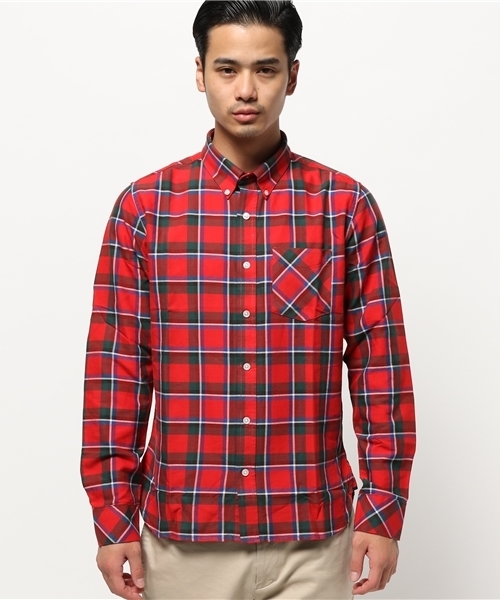 WEGO（ウィゴー）の「WEGO/スタンダードオックスボタンダウンシャツ（シャツ/ブラウス・メンズ・その他1/ホワイト/その他2/ネイビー・LARGE/MEDIUM）」の5枚目の写真