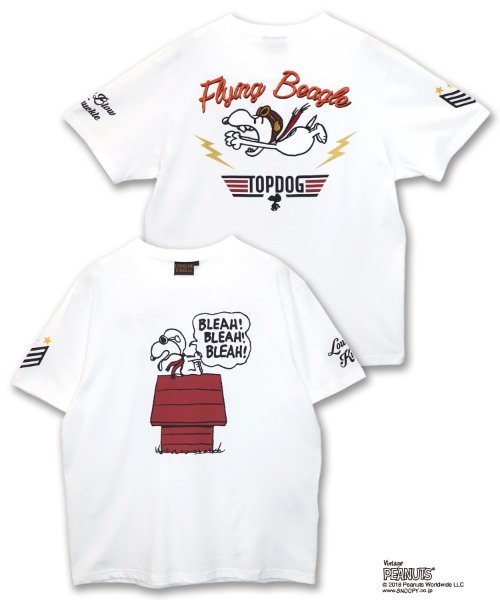 LOWBLOW KNUCKLE / ローブローナックル / PEANUTS / TOP DOG FLYING BEAGLE Tシャツ(M2)