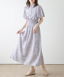 小花柄ラッフルフリルワンピース