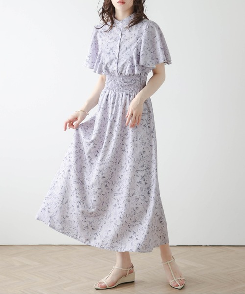 小花柄ラッフルフリルワンピース（ワンピース）｜AMELY