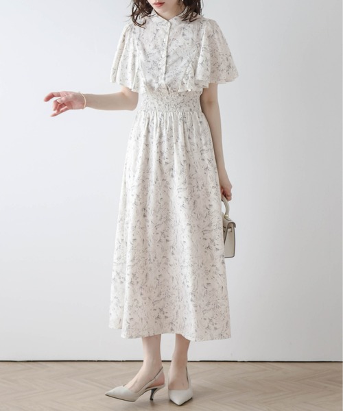 AMELY(エミリー)の「小花柄ラッフルフリルワンピース(ワンピース・レディース・ブルー/アイボリー・L/M)」の9枚目の写真