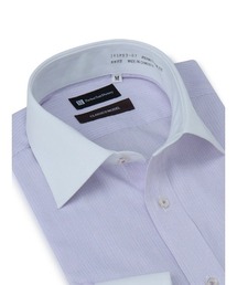 Perfect Suit FActory(パーフェクトスーツファクトリー)の【形態安定】長袖ワイシャツ クレリック 【クラシコ】ストライプ パープル(ビジネスシャツ)