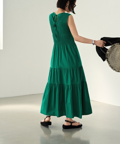 【Karen Millen】シャーリングコットンティアードマキシドレス Karen Millen☆シャーリング ティアード マキシドレス♪送料込