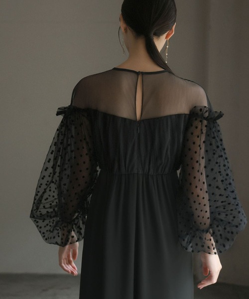 girl（ガール）の「フロッキードットシアーオールインワン 結婚式 パンツドレス パーティードレス オケージョンドレス お呼ばれ 二次会 成人式 同窓会 謝恩会（パンツドレス・レディース・ネイビー/ブラック/グレー・S/M/L）」の22枚目の写真