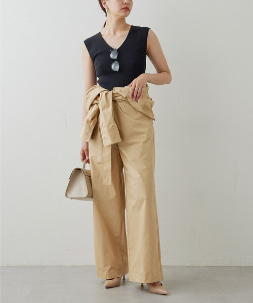 GALLARDAGALANTE（ガリャルダガランテ）の「ジャンプスーツ（つなぎ/オールインワン・レディース・ネイビー/ベージュ・FREE）」の9枚目の写真