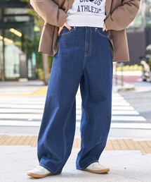 coen | 【トレンド＆体型カバー両立/全骨格OK】カーブデニムパンツ(デニムパンツ)