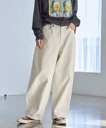 coen | 【トレンド＆体型カバー両立/全骨格OK】カーブデニムパンツ(デニムパンツ)