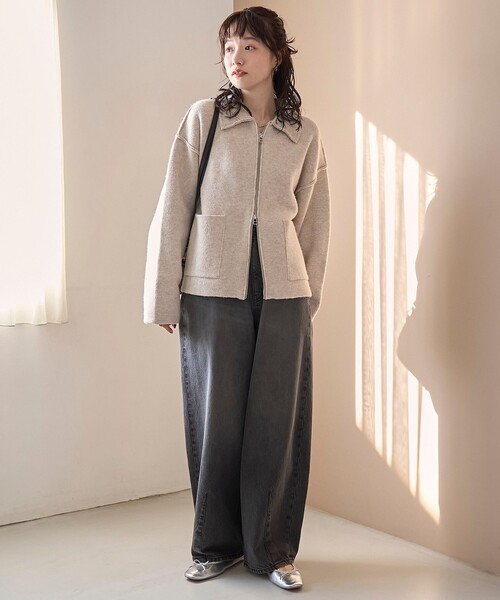 coen（コーエン）の「【トレンド＆体型カバー両立/全骨格OK】カーブデニムパンツ（デニムパンツ・レディース・ダークグレー/コバルトブルー/ライトブルー/オフホワイト/ネイビー・S/M/L）」の22枚目の写真