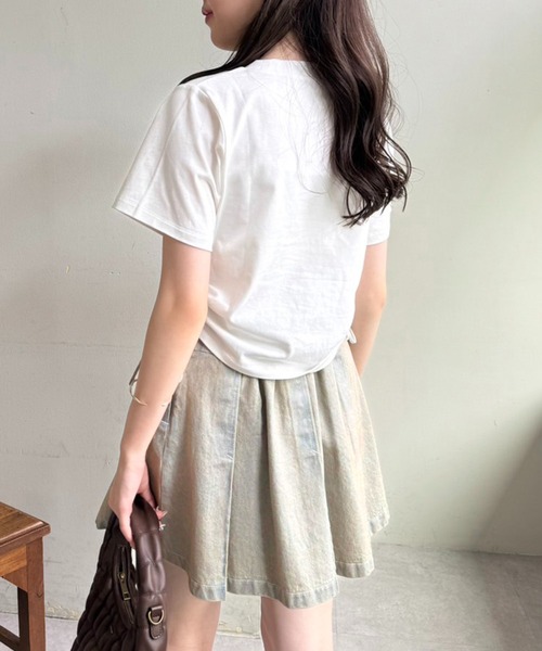 one after another NICE CLAUP（ワンアフターアナザーナイスクラップ）の「ダブルベルトミニスカート（デニムスカート・レディース・サックスブルー/ブルー/ブラウン/ブラック/ホワイト系その他・SMALL/MEDIUM）」の15枚目の写真